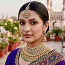 Manisha Jewellery Trendy Ethnic Pota Stone Pearl And Beads Choker Necklace Set