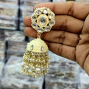 Manisha Jewellery Polki Kundan Meenakari With Pearl Jhumki Earrings