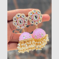 Manisha Jewellery Polki Kundan Meenakari With Pearl Jhumki Earrings