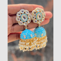 Manisha Jewellery Polki Kundan Meenakari With Pearl Jhumki Earrings