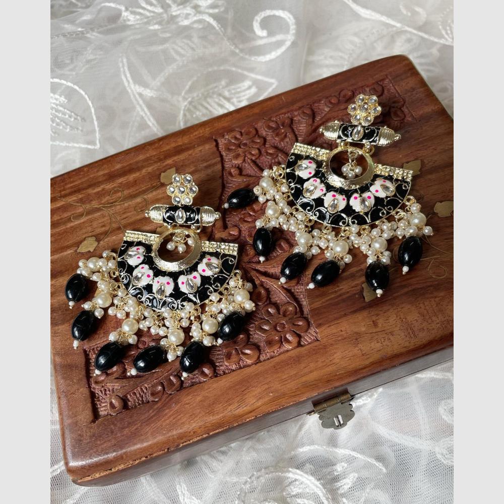 Manisha Jewellery Polki Kundan Meenakari With Pearl Dangler Earrings