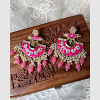 Manisha Jewellery Polki Kundan Meenakari With Pearl Dangler Earrings