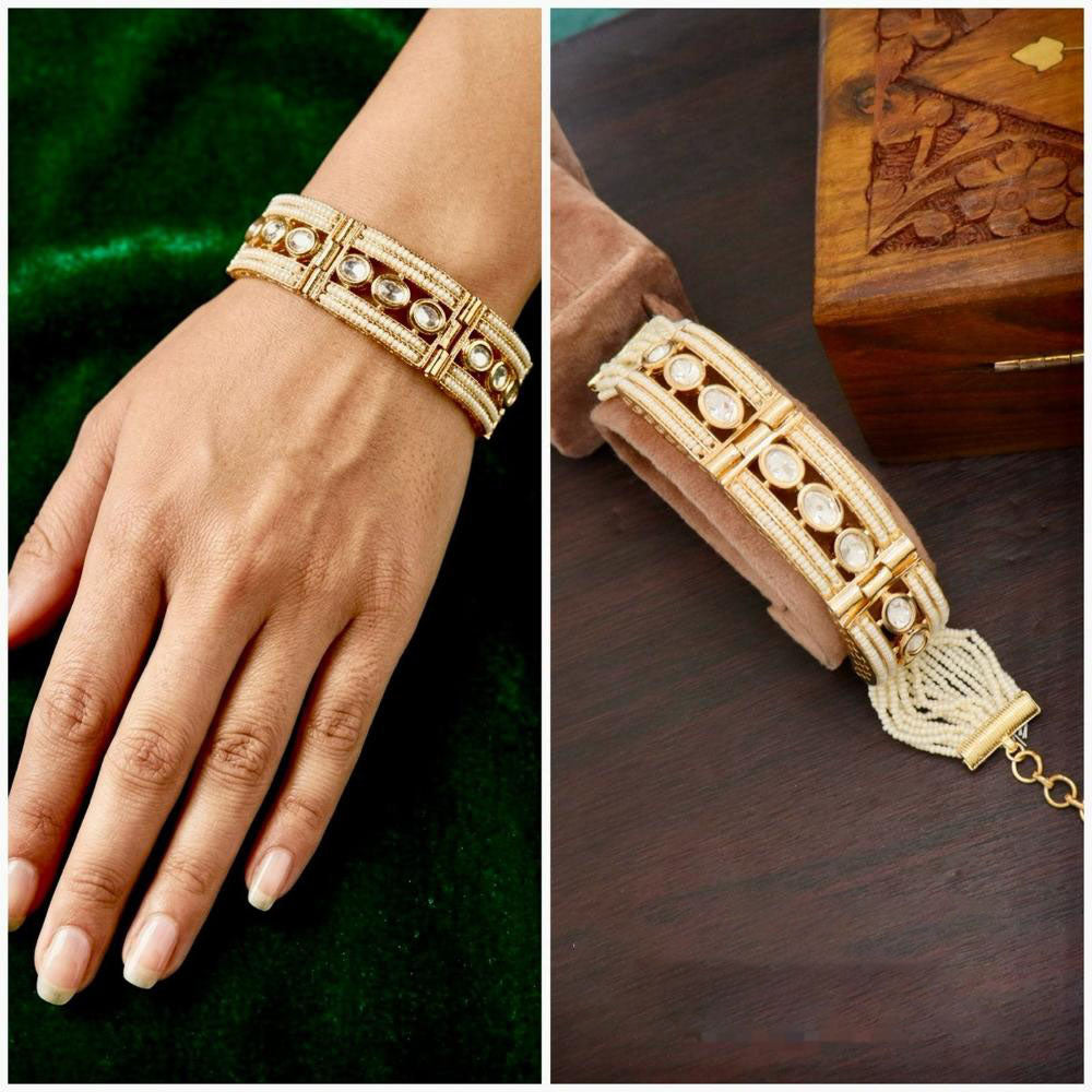 Manisha Jewellery Premium Polki Kundan Austrian Stone Adjustable Bracelet