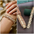 Manisha Jewellery Premium Polki Kundan Austrian Stone Adjustable Bracelet