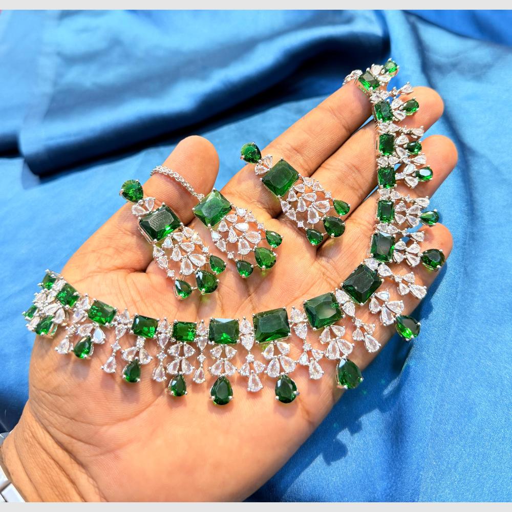Manisha Jewellery Stylish American Diamond Designer Necklace Set
