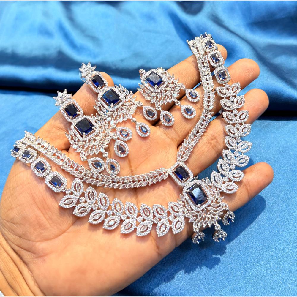 Manisha Jewellery Stylish American Diamond Designer Necklace Set