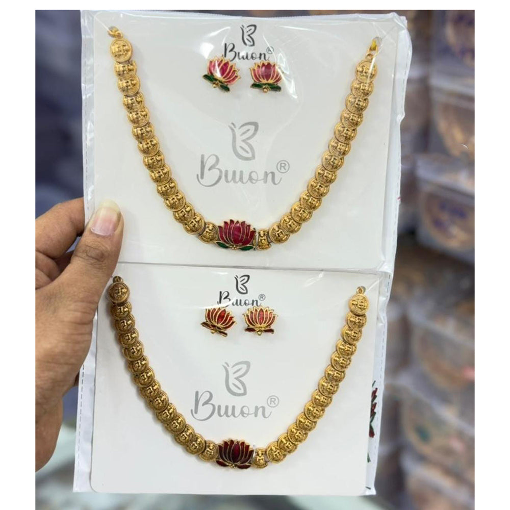 Manisha Jewellery Lotus-Inspired Necklace Set