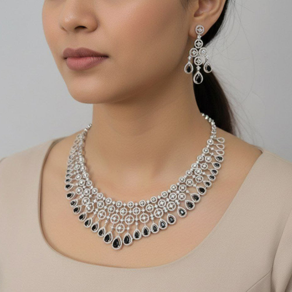 Manisha Jewellery Royal Look American Daimond Necklace Set