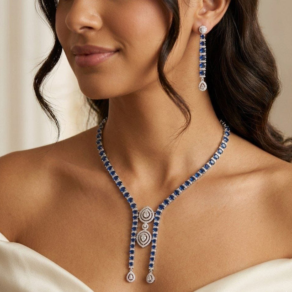 Manisha Jewellery Royal Look American Daimond Necklace Set