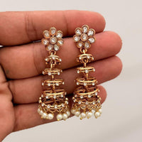 Manisha Jewellery Grand Pota Stone With Pearl Jhumki Earrings