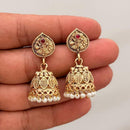 Manisha Jewellery Grand Pota Stone With Pearl Jhumki Earrings
