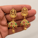 Manisha Jewellery Grand Pota Stone With Pearl Temple Jhumki Earrings