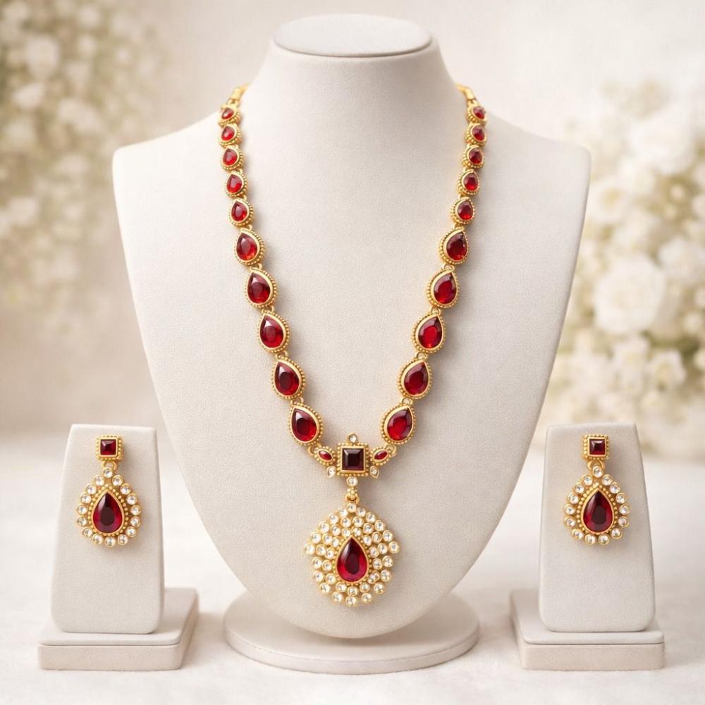 Manisha Jewellery Trendy Pota Stone And Beads Necklace Set