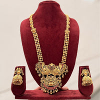Manisha Jewellery Trendy Pota Stone And Pearl Temple Long Necklace Set