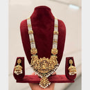 Manisha Jewellery Trendy Pota Stone And Pearl Temple Long Necklace Set