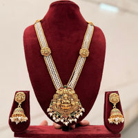 Manisha Jewellery Trendy Pota Stone And Pearl Temple Long Necklace Set