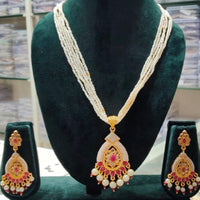 Manisha Jewellery Trendy Pota Stone  Pearl Long Necklace Set