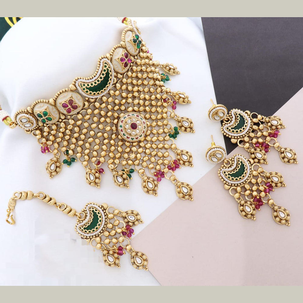 Manisha Jewellery Trendy Kundan Stone And Pearl Choker Necklace Set
