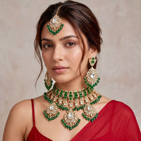 Manisha Traditional Necklace Set with Pota Stones Perfect for Sarees & Lehengas
