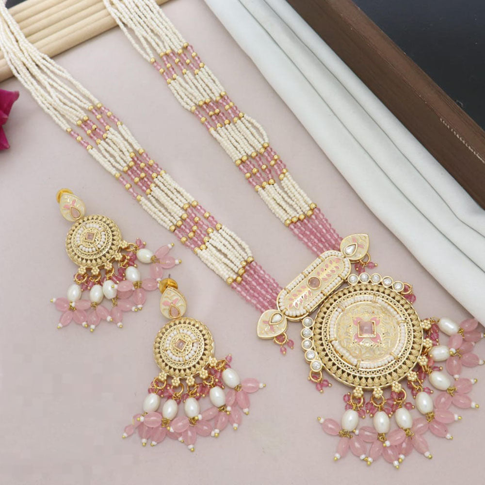 Manisha Jewellery Tribal Inspired Kundan and Beads Long Necklace Set