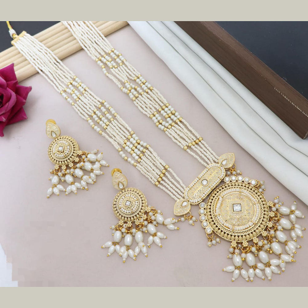 Manisha Jewellery Tribal Inspired Kundan and Beads Long Necklace Set