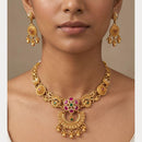 Manisha Jewellery Premium Pota Stone And Pearl Necklace Set