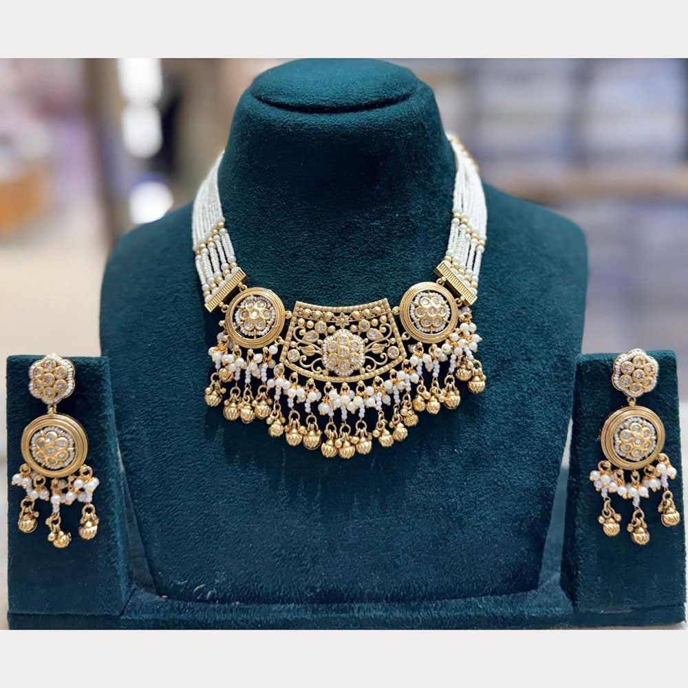 Manisha Jewellery Premium Pota Stone And Pearl Necklace Set