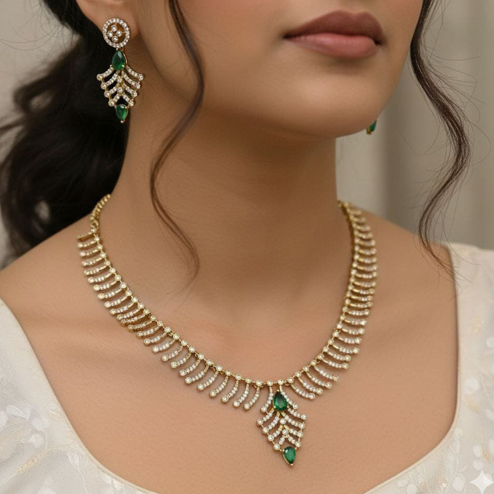 Manisha Jewellery Royal Crystal Stone Statement Necklace Set