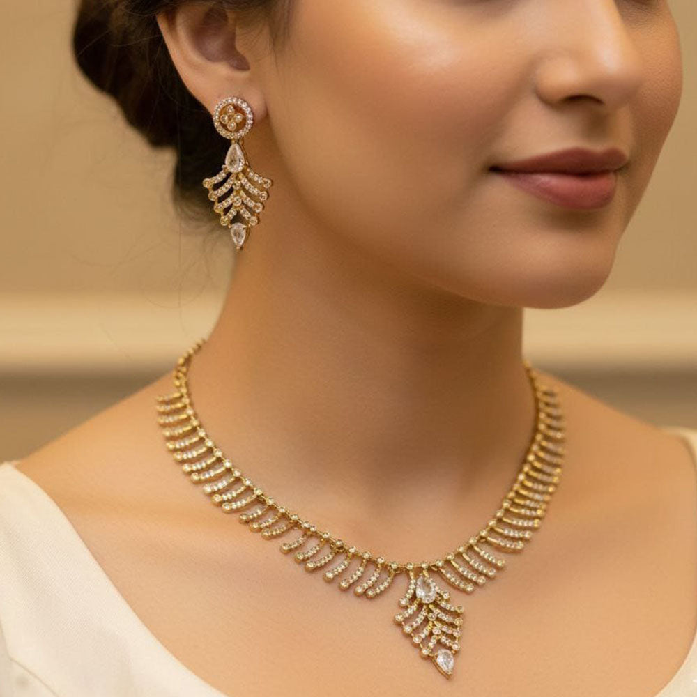 Manisha Jewellery Royal Crystal Stone Statement Necklace Set