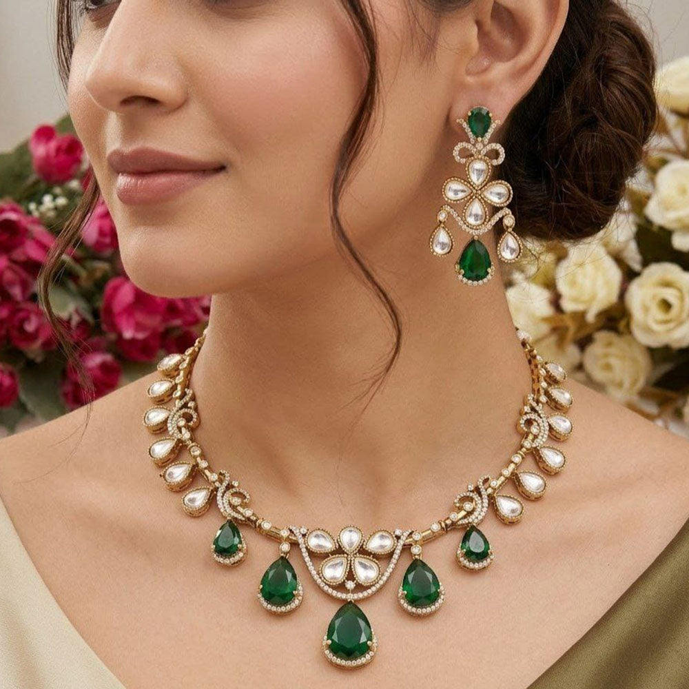 Manisha Jewellery Royal Crystal Stone Statement Necklace Set