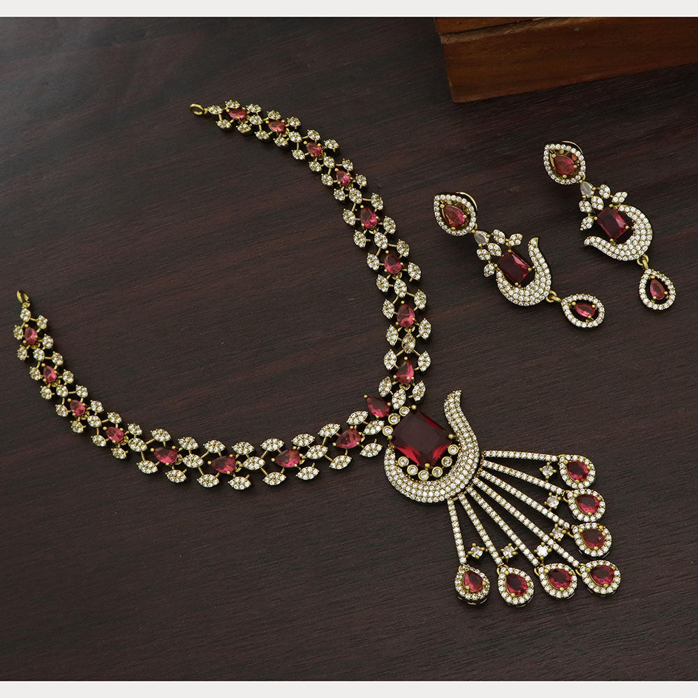Manisha Jewellery Royal American Diamond Necklace Set