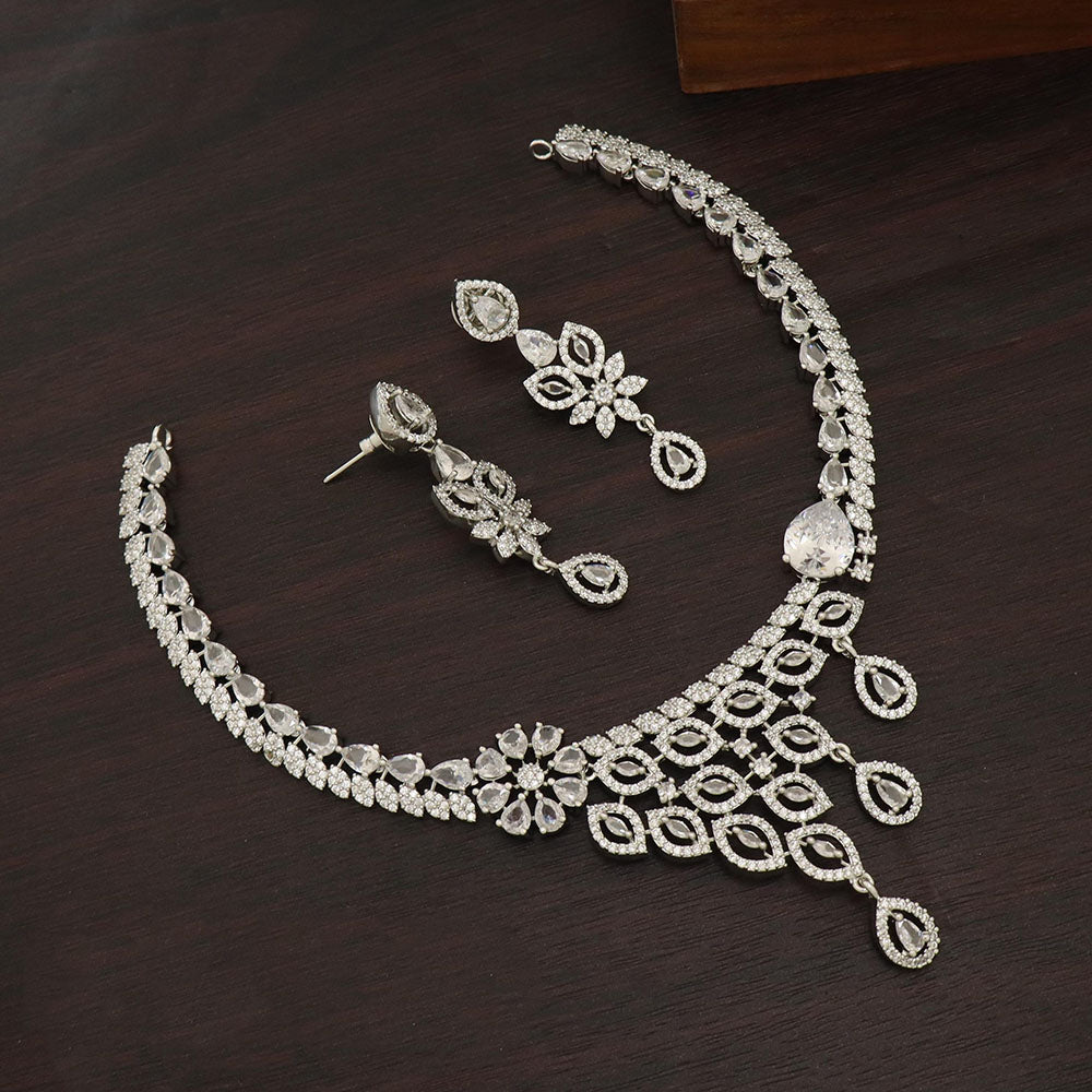 Manisha Jewellery Royal American Diamond Necklace Set
