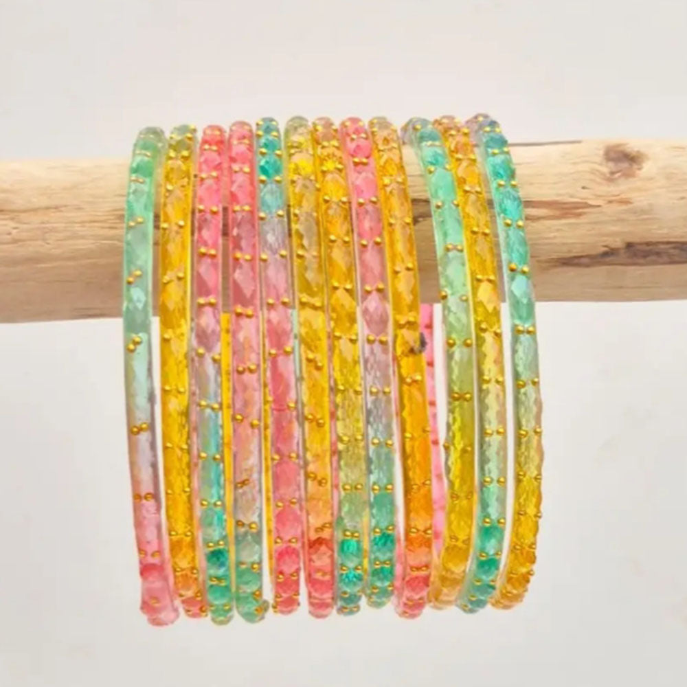 Manisha Jewellery Ethnic Raindrop Glass Bangles Set