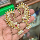 Manisha Jewellery Designer Earcuff Jhumki Earrings With Sparkling Pota Stone And Pearl