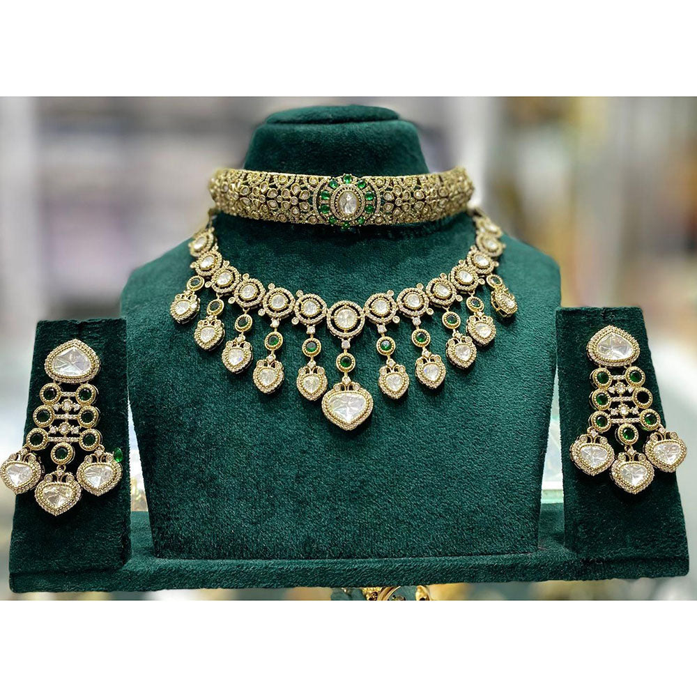 Manisha Jewellery Royal Polki Kundan Stone Choker Double Necklace Set