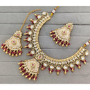 Manisha Jewellery Royal Pota Stone And Pearl Meenakari Necklace Set