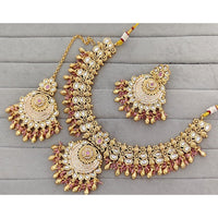 Manisha Jewellery Royal Pota Stone And Pearl Meenakari Necklace Set