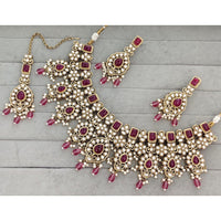 Manisha Jewellery  Royal Pota Stone And Pearl Necklace Set