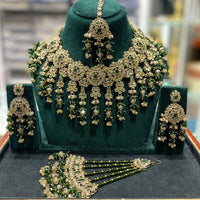 Manisha Jewellery Sparkling Crystal Necklace And Pearl Necklace Set