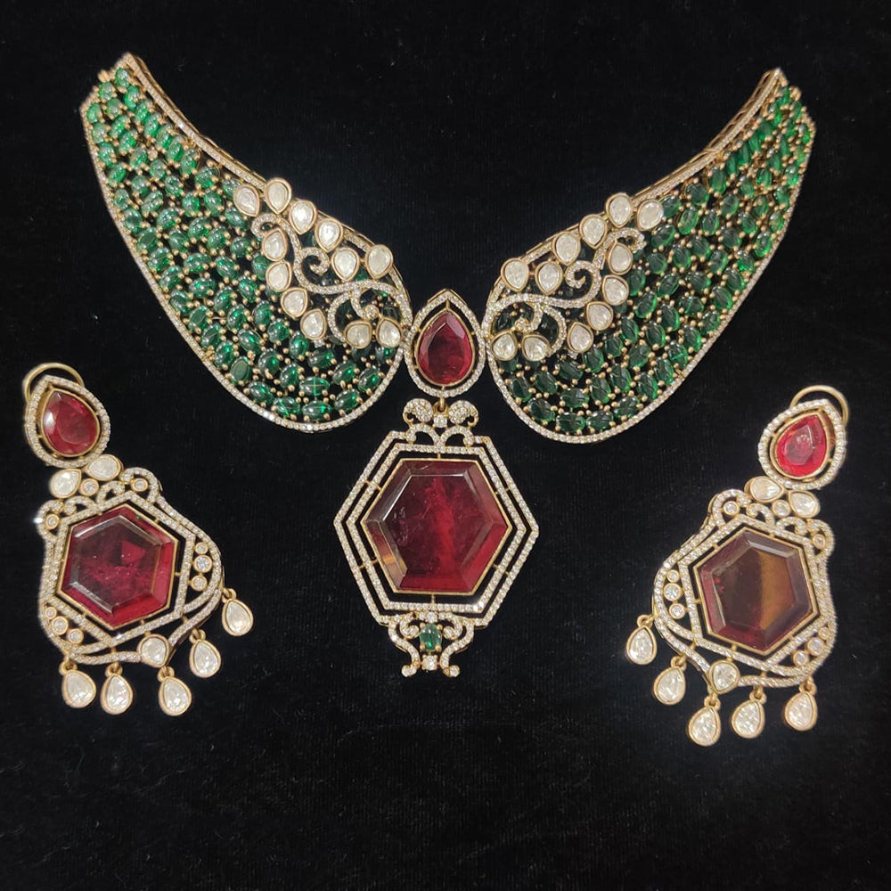 Manisha Jewellery Premium Polki Kundan Stone Choker Necklace Set