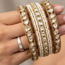 Manisha Jewellery Grand Polki Kundan Stone Classic Pearl Bangles Set