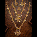 Manisha Jewellery Luxury Pota Stone And Austrian Pearl Double Necklace Set