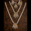 Manisha Jewellery Luxury Pota Stone And Austrian Pearl Double Necklace Set
