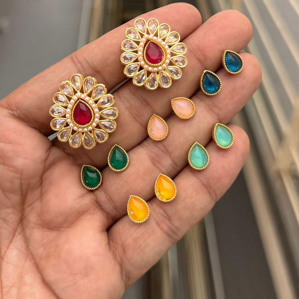 Manisha Jewellery Spark Pota And Crystal Stone Stud Earrings