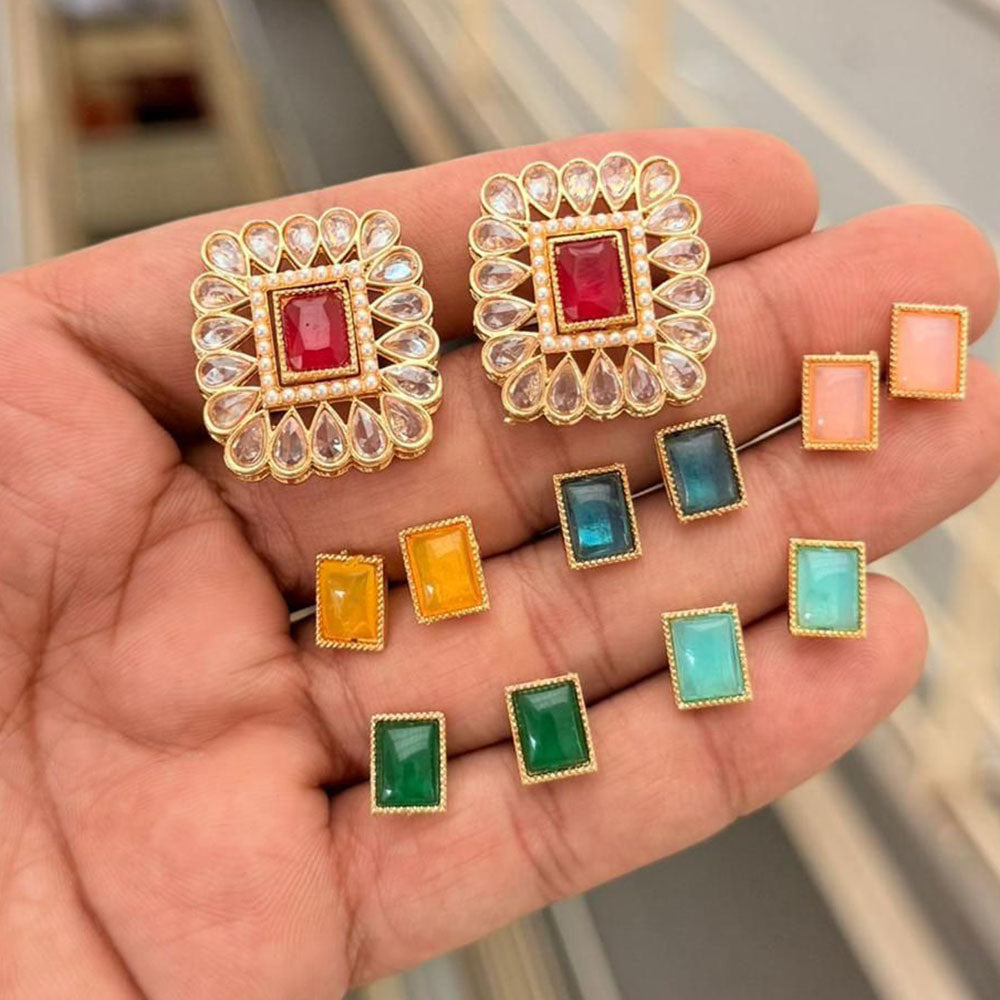 Manisha Jewellery Spark Pota And Crystal Stone Stud Earrings