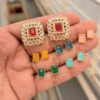 Manisha Jewellery Spark Pota And Crystal Stone Stud Earrings