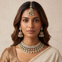 Manisha Jewellery Trendy Kundan Stone And Pearl Choker Necklace Set