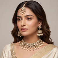 Manisha Jewellery Trendy Kundan Stone And Pearl Choker Necklace Set