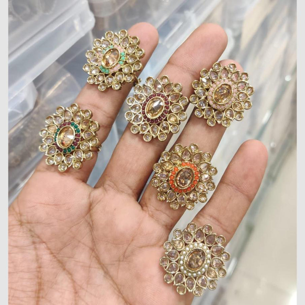 Manisha Jewellery Floral Crystal Stone Statement Ring for Women