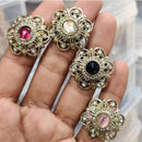 Manisha Jewellery Floral Crystal Stone Statement Ring for Women